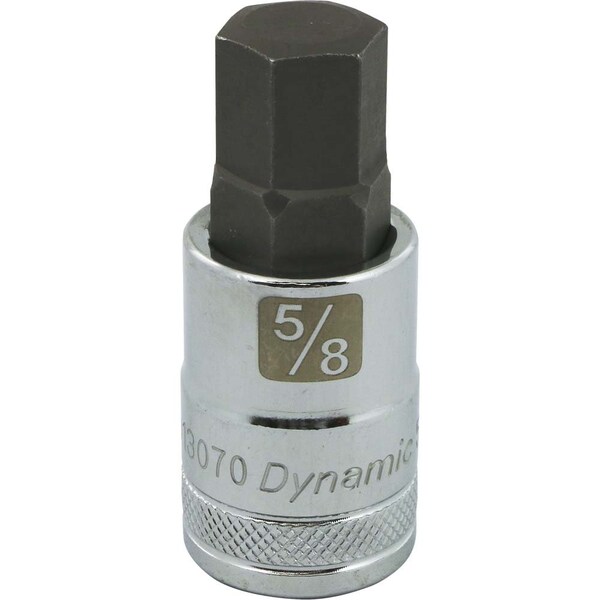 Tools 1/2" Drive SAE Hex Head, 5/8" Bit Standard Length, Chrome Socket